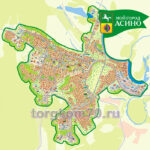 Стенд магнитный "Карта города Асино" + набор магнитов с достопримечательностями