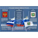 Стенд "Государственные символы РФ" 1500х1000, 2 кармана А4 с портретами