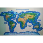 Карта мира 3*2м. с комплектом магнитных фигурок «Животные»