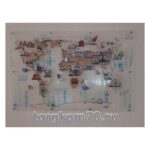 Карта мира на подложке из оргстекла + деревянные игрушки